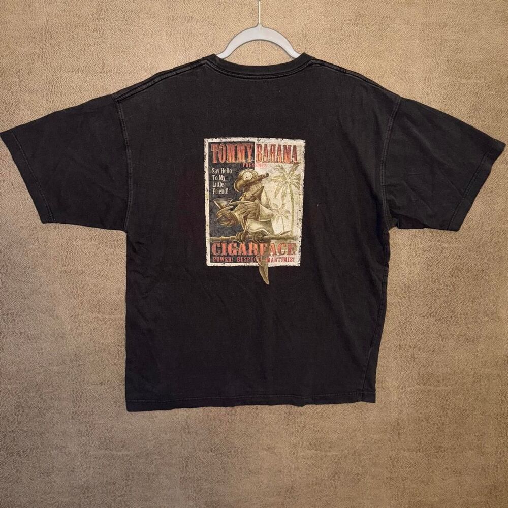 Tommy Bahama ‘cigar face’ black cotton t-shirt